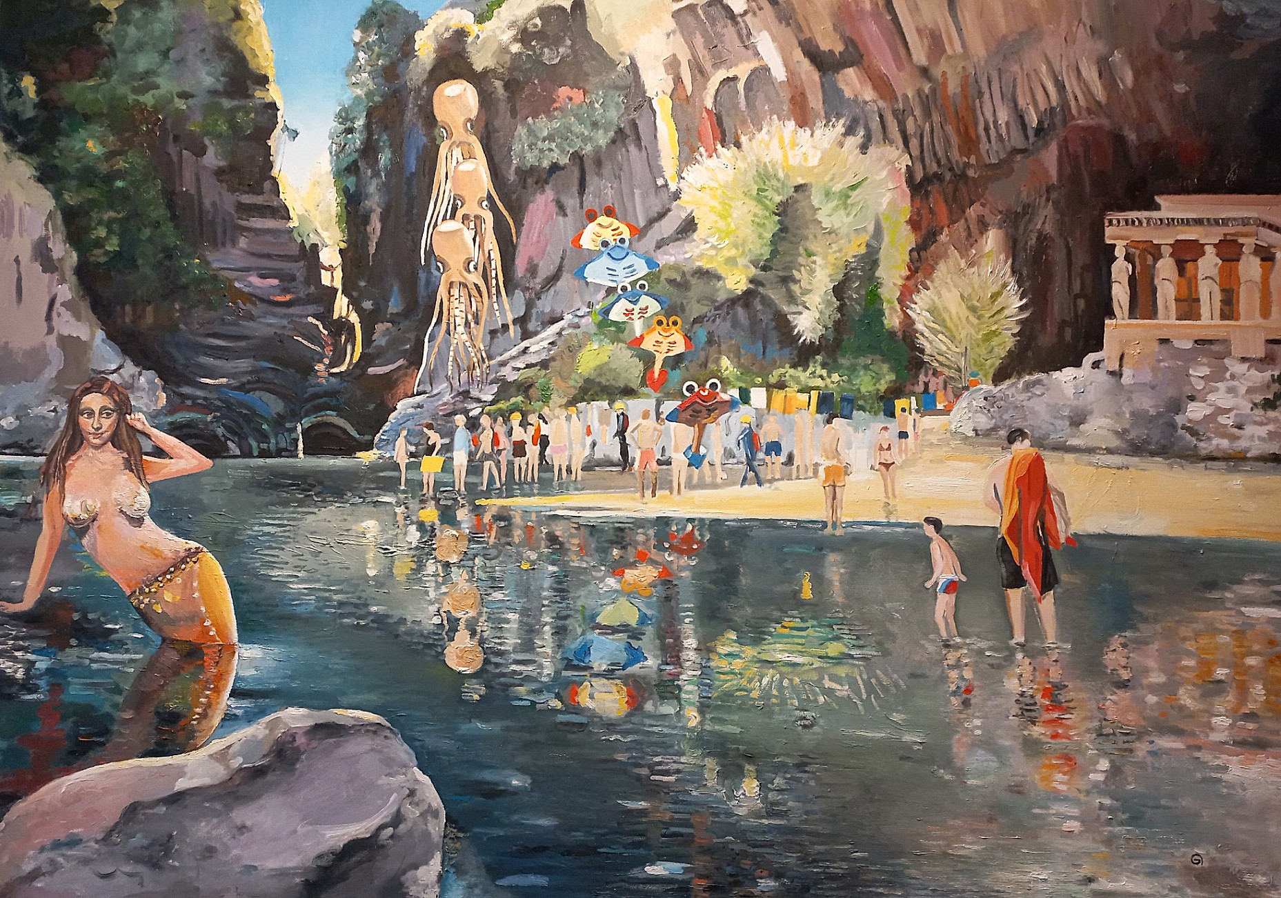 Hedendaagse surrealistische kunst Peter Boonstra kunstenaar kunstschilder Almere 'Utopia het feest der verbeelding' olieverf 2026Utopia het feest der verbeelding olieverf op doek Surrealisme Peter Boonstra kunstschilder kunstenaar Almere